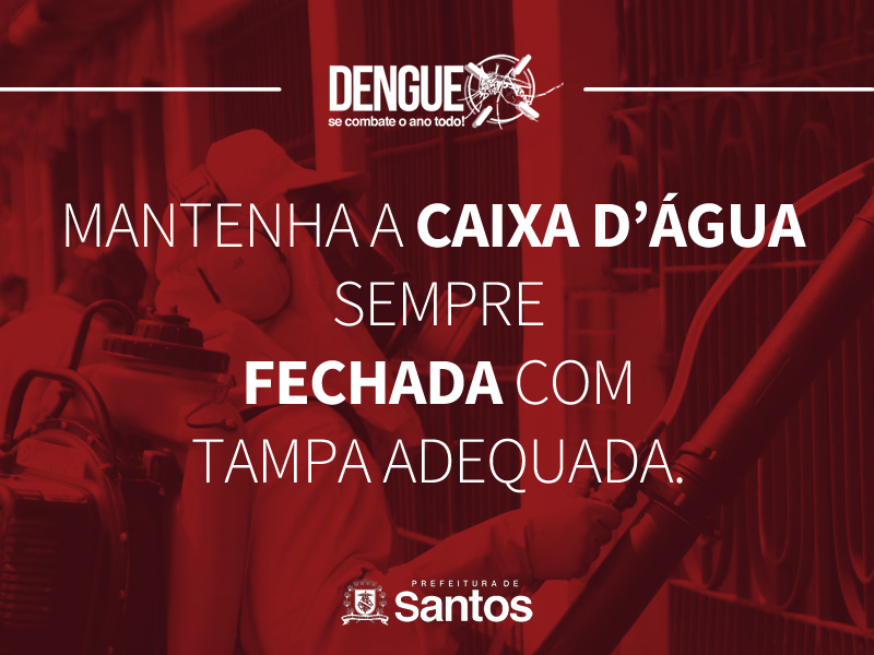 Mantenha a caixa d'água sempre fechada com tampa adequada.