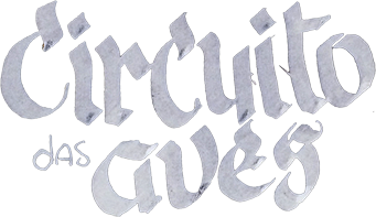 Texto em tons de cinza com os dizeres Circuito das Aves. #pracegover