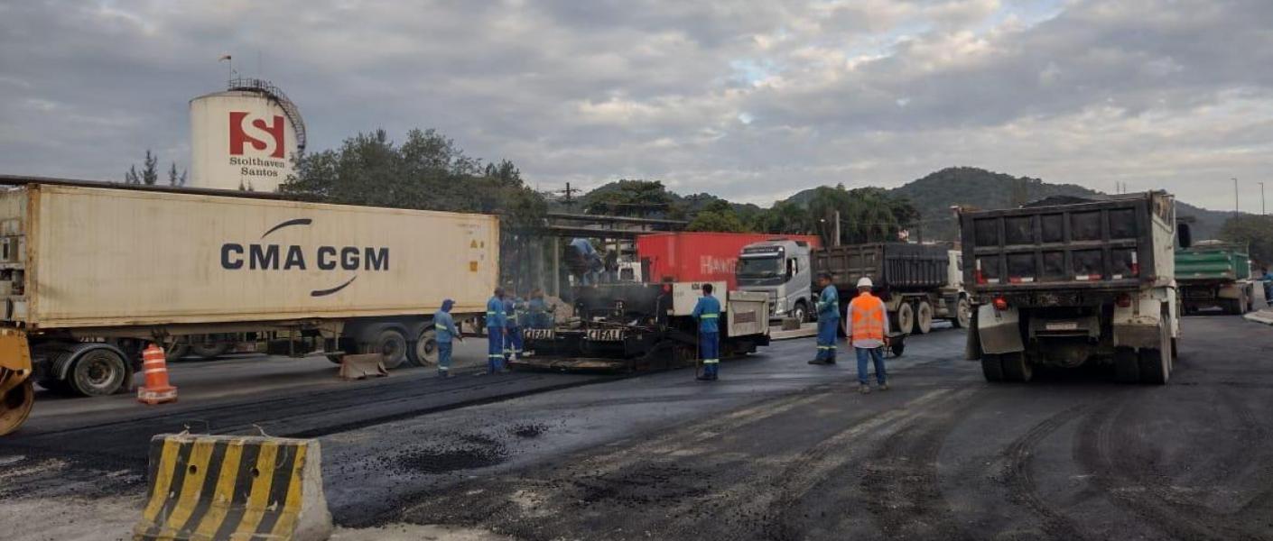 Obras viárias na Alemoa Industrial entram na reta final