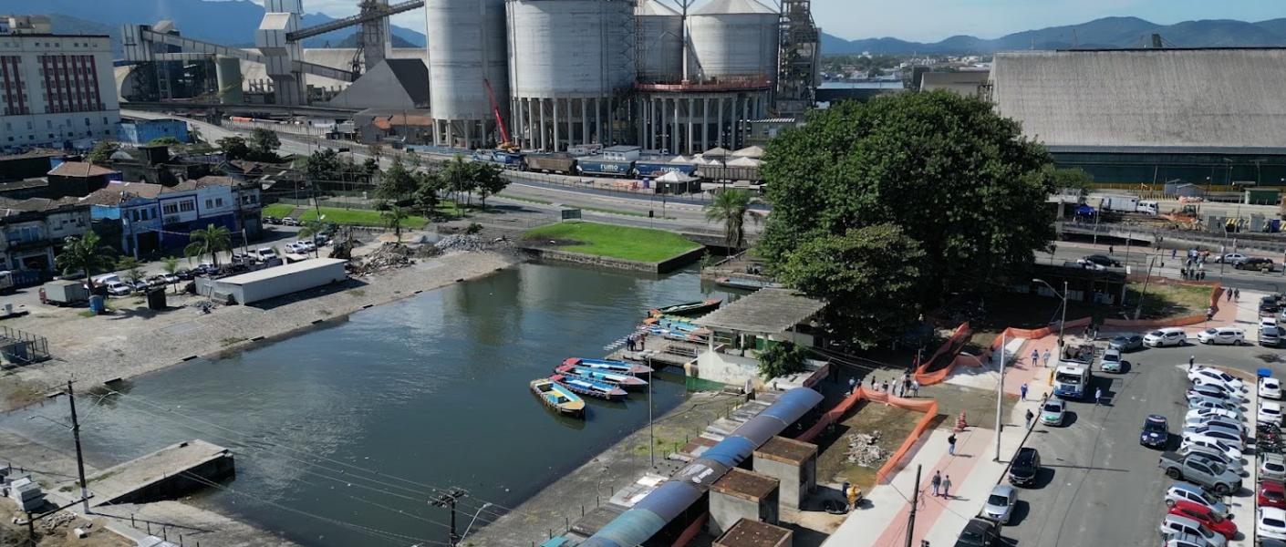 Revitalização da Bacia do Mercado: obra chega a 60% com construção de novos quiosques e bulevar