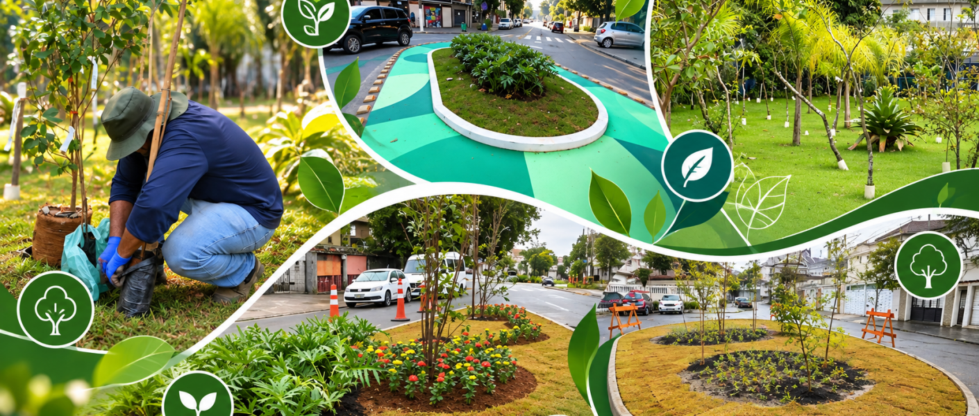 Prefeitura amplia áreas verdes em quatro bairros para enfrentar mudanças climáticas