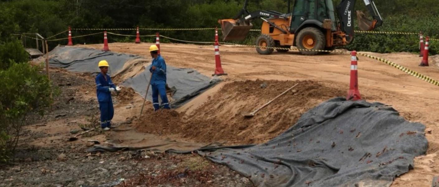 Tem início a construção de estação elevatória contra enchentes na entrada de Santos