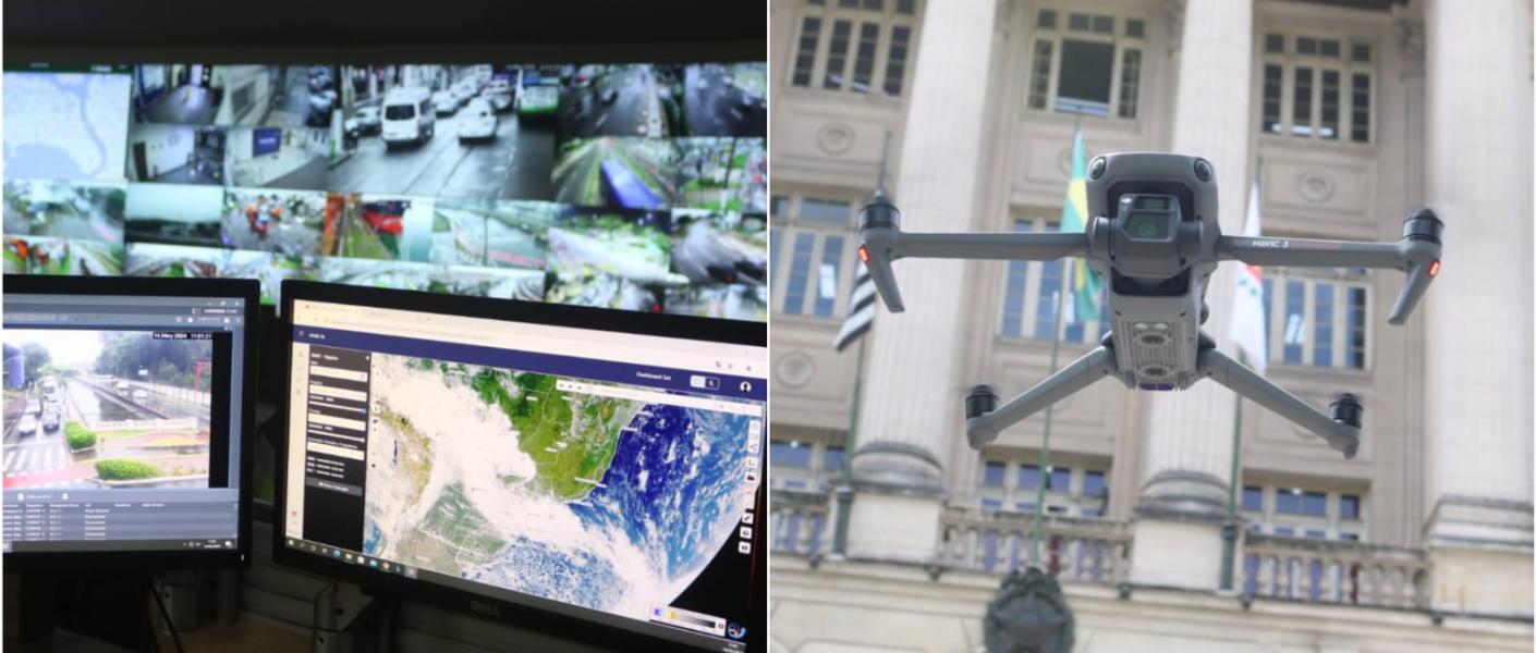 Mudanças climáticas: Santos utiliza CCO e drone para monitoramento preventivo de áreas de risco