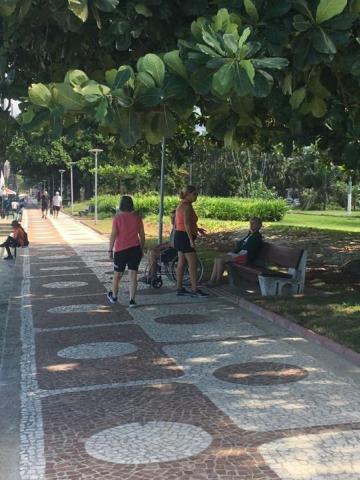 trecho do jardim da orla com calçadão recém-reformado. #paratodosverem