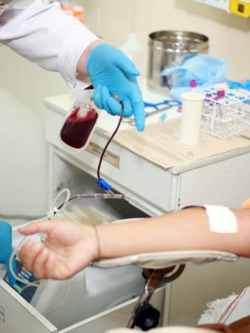 pessoa doando sangue #paratodosverem