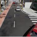 perspectiva da rua com calçadas e arborização. #paratodosverem