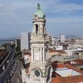 a torre do relógio do museu do café. #paratodosverem