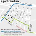 Mapa com alterações no trânsito e rotas para motoristas #paratodosverem
