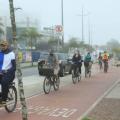 Ciclistas na ciclovia da orla. #paratodosverem