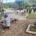 Praça no Morro da Nova Cintra, em Santos, começa a ser revitalizada