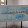 Artista plástico retrata belezas de Santos em exposição no Paço Municipal
