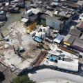 vista aérea da obra da comporta na avenida Haroldo de camargo. #paratodosverem