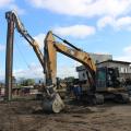 Máquinas operam em obra de macrodrenagem. #paratodosverem