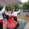 pessoas fantasiadas dançando #paratodosverem