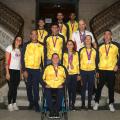 Atletas de Santos que brilharam nos jogos Pan e Parapan-americanos visitam o Paço