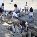Alunos da escola Lourdes Ortiz participam de ação para limpeza da praia. Assista a vídeo