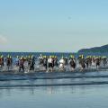 largada do triathlon em Santos. #Paratodosverem