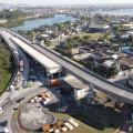 viaduto em construção na entrada da Cidade. #paratodosverem 