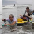Berço do surfe, Santos usa o esporte para transformar vida de idosos e pessoas com deficiência