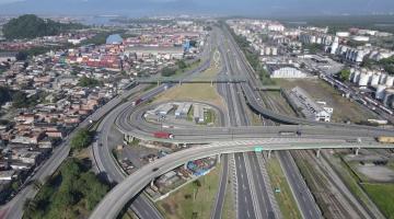 visão aérea da nova entrada de santos #paratodosverem