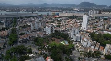 foto aérea de santos #paratodosverem