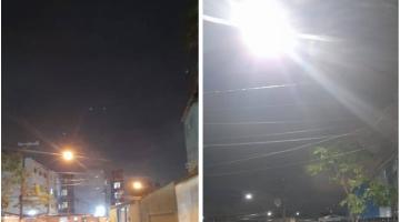 montagem mostra iluminação em rua #paratodosverem