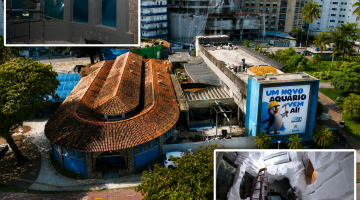 visão aérea com montagem das obras #paratodosverem