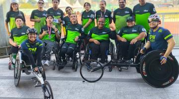 Equipe de atletismo paralímpico no Paresp. #Paratodosverem