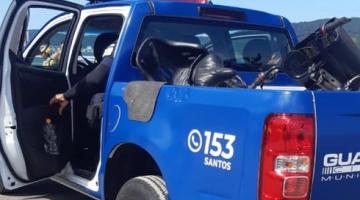 Veículo da Guarda Municipal com bicicletas recuperadas na carroceria. #pratodosverem 