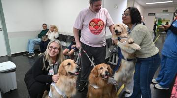 pessoas com cachorros #paratodosverem