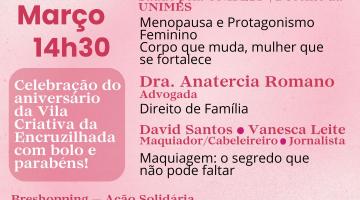Programação do aniversário da Vila Criativa Encruzilhada. #Paratodosverem