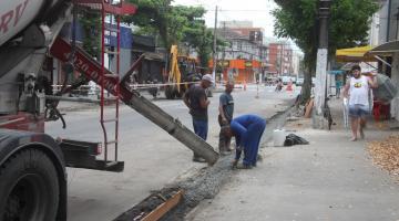 Serviços de melhorias chegam à sexta rua no bairro Aparecida, em Santos