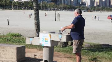 Novo Quebra-Mar, em Santos, ganha primeiro bebedouro triplo e inclusivo da Cidade