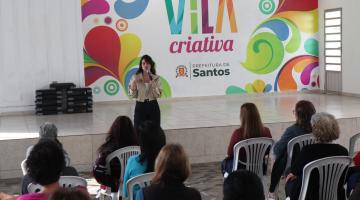 Pam Braga em palestra na Vila Criativa. #Paratodosverem