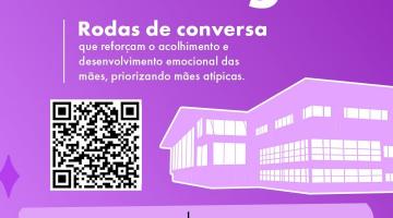 Cartaz do evento gratuito Mães em Diálogo. #Paratodosverem