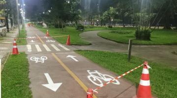 ciclovia com novas pinturas #paratodosverem