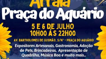 Coletivo Arte & Fato promove arraiá na praça do Aquário em Santos