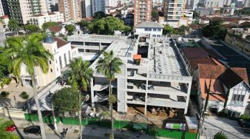 Avança obra de nova escola em Santos, sustentável e integrada ao patrimônio histórico 