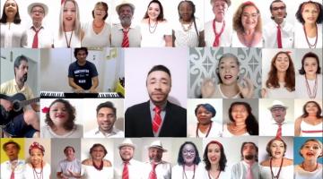 video com vários cantores na tela #paratodosverem 