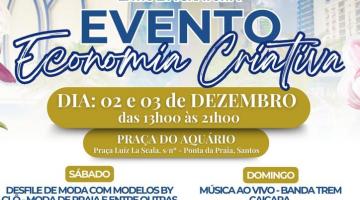 Feira de economia criativa terá artesanato, moda, dança e lazer na Ponta da Praia de Santos