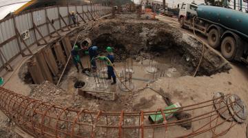 Obras da entrada de Santos avançam com frentes de trabalho em quatro bairros