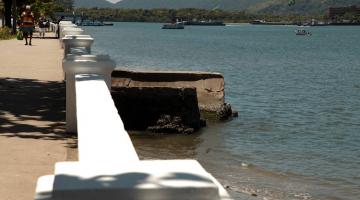 Obras vão recuperar embocadura de canal e trecho de muretas na Ponta da Praia, em Santos