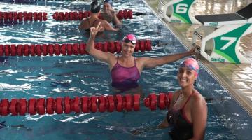 Festival Máster de Natação em Santos reúne profissionais e amadores na piscina do Rebouças