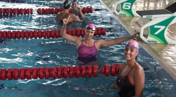 Festival Máster de Natação em Santos reúne profissionais e amadores na piscina do Rebouças