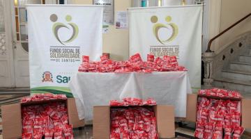 Produtos de higiene na sede do fundo social #paratodosverem