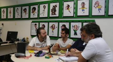 Abertura da exposição de caricaturas da Copa tem até live