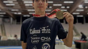 Giovanni com a medalha de ouro. #Paratodosverem