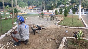 Praça no Morro da Nova Cintra, em Santos, começa a ser revitalizada