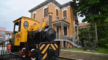 Fachada do Museu do Porto de Santos. #Paratodosverem