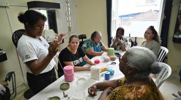 Curso de macramê no FSS. #Paratodosverem